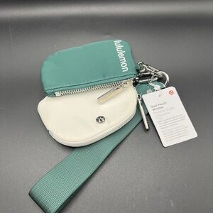 lululemon athletica Green and White Dual Pouch Wristlet